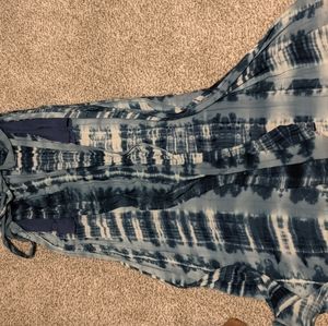 Tye dye style blue maxi skirt
